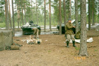 Setting up tents